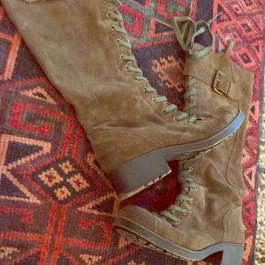Army green lace up boots